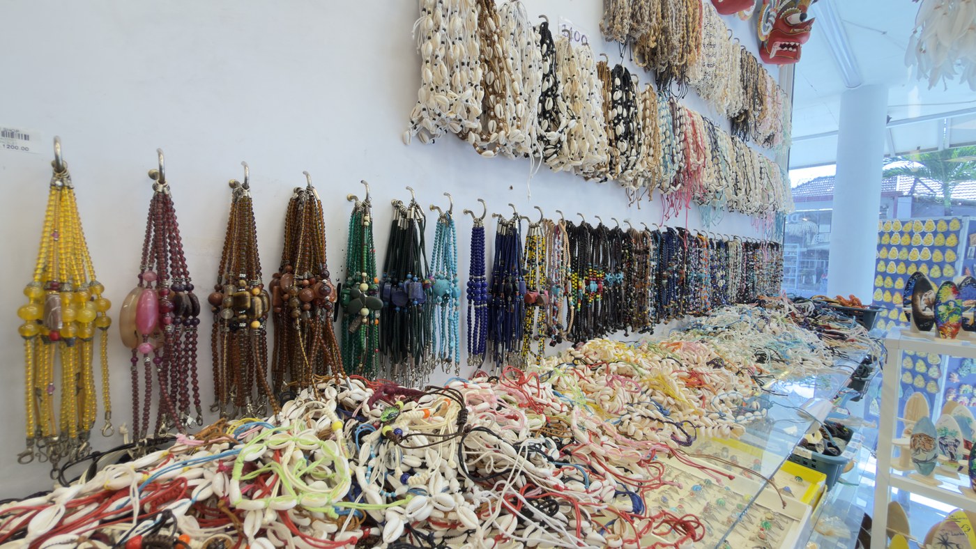 Jewelry and crafts inside Sri Shop